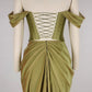 Green vintage elegant long satin ball gown evening dress party dress nv3529
