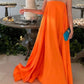 Orange Sexy A-Line Off Shoulder Chiffon Flowing Long Ball Gown Evening Dress Party Dress nv2335