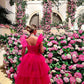 Pink A-line Long Ball Gown Fashion Dress Princess Layered Tulle Sleeveless Evening Gown Formal Dress Party Dress nv2564