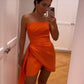 Orange Fashion Simple Tube Top Short Mini Evening Dress Homecoming Dress Party Dress nv2427