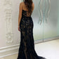 Black exquisite lace applique mermaid slim fit long elegant ball gown evening dress party dress nv1629
