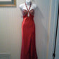 Red beautiful elegant exquisite beaded sequined suspender long satin ball gown evening dress party dress nv3638