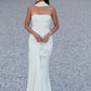 White simple elegant ribbon tube top long ball gown evening dress party dress nv2395