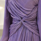 Burgundy Vintage Elegant Long Sleeves Graceful A-Line Long Chiffon Ball Gown Evening Dress Party Dress nv4160