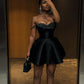 Black Shiny Fashion Short Mini Homecoming Dress Birthday Holiday Party Dress nv3165