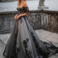 Vintage Elegant Style Tulle Embroidery Off-Shoulder Floor-Length Train Ballgown - High-End Dress for Garden Wedding Guest & Dinner Party NV6332
