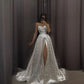 White solid color shiny sequins long ball gown evening gown wedding dress nv2652