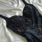 Navy Dark Fairy Vintage Short Satin Homecoming Dress nv5352