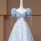 Blue Sweet Floral Elegant Fashion Long Prom Dress Evening Dress Party Dress Girls Dress  nv4745