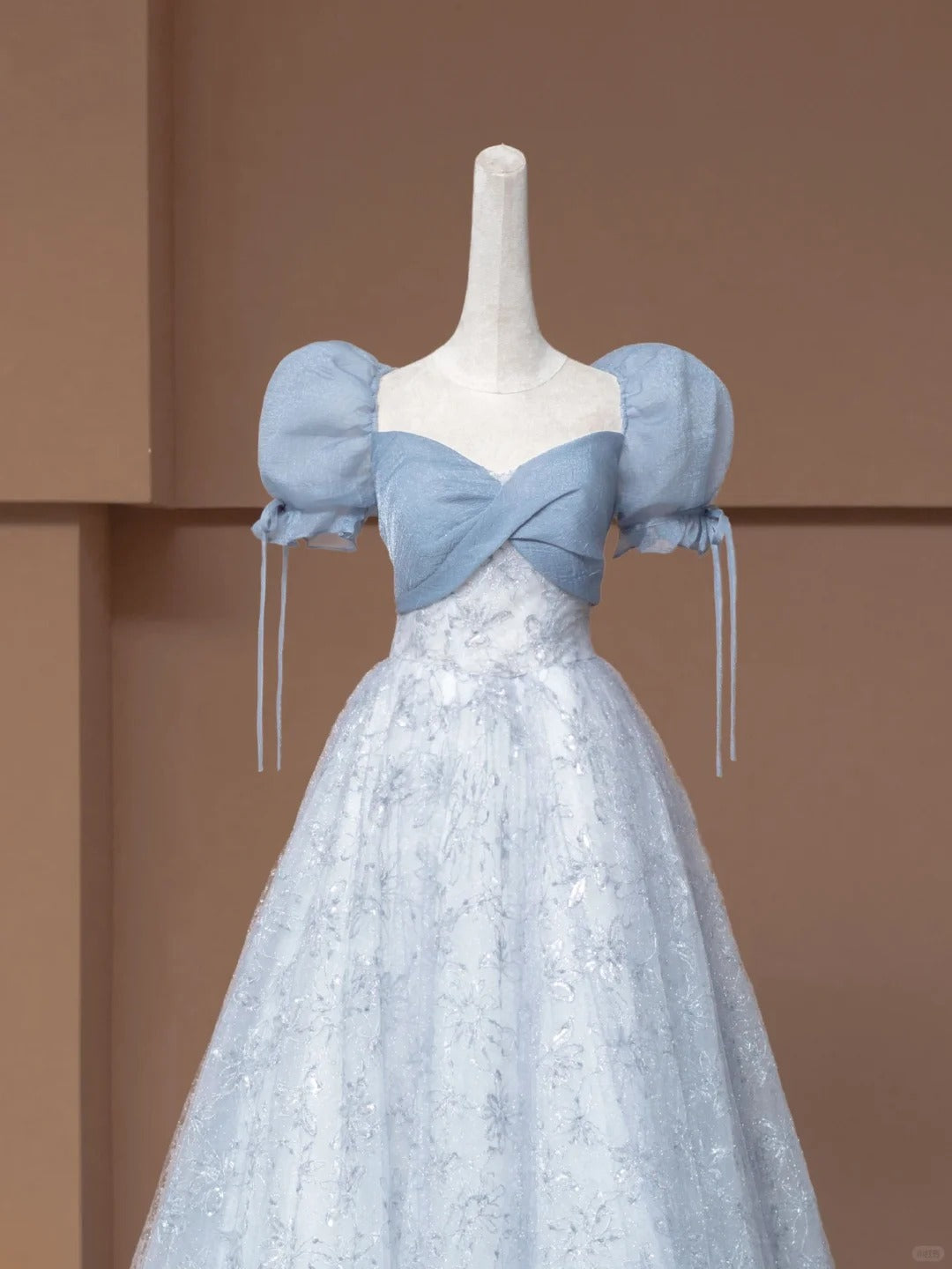 Blue Sweet Floral Elegant Fashion Long Prom Dress Evening Dress Party Dress Girls Dress  nv4745