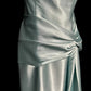 Mint Green Elegant Long Satin Ball Gown Evening Dress Party Dress nv4197