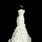 Ivory White Elegant Exquisite Long Tulle Mermaid Slim Floor Length Train Ball Gown Evening Gown Party Dress Wedding Dress nv4135