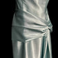Mint Green Simple Elegant Long Satin Ball Gown Evening Dress Party Dress nv4119
