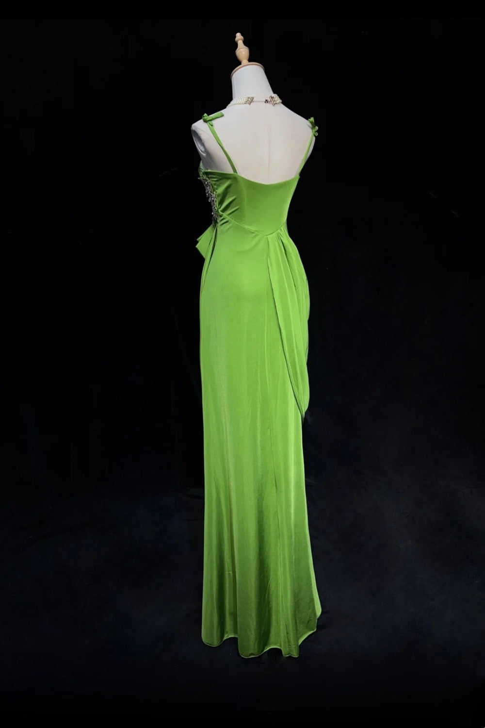 Langes Kleid in Grün-Olivgrün NV6864