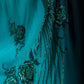 NiceVestidos--Vintage Beaded Glamorous Flowy Teal Gradient Elegant Artistic Floral Beaded Prom Dress NV5790