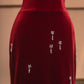 Red Exquisite Beaded Long Velvet Mermaid Slim Prom Dress Evening Dress Party Dress nv4730