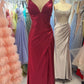 Red Fashion Long Satin Slim Fit Evening Dress, Bridesmaid Dress, Graduation Dress NV6633