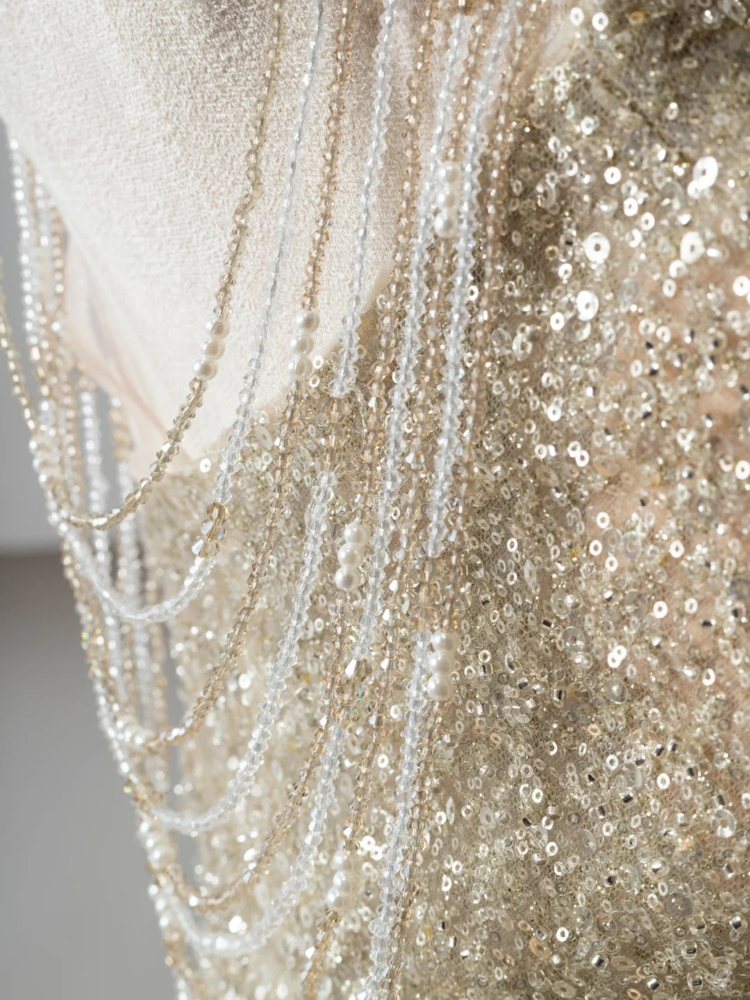 Champagne gold shining elegant tulle long prom dress evening dress party dress nv4753