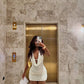 White Fashion Simple Short Homecoming Dress Evening Dress Party Dress nv3514