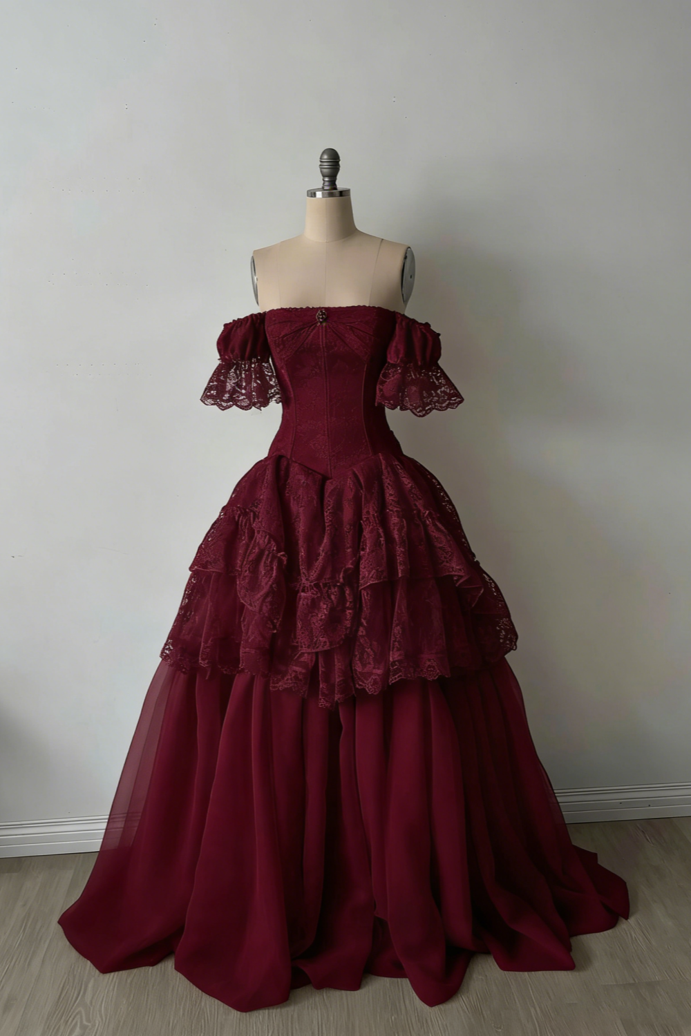 Robe longue blanche à manches courtes en dentelle délicate, robe de mariée NV6689