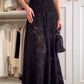 Black Elegant Sexy Lace Spaghetti Strap Long Evening Dress nv2725