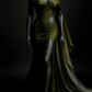 Royal blue shiny beaded tulle satin sexy slit long prom dress evening dress nv5121
