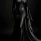 Royal blue shiny beaded tulle satin sexy slit long prom dress evening dress nv5121