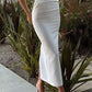 White simple elegant bodycon party prom dress evening gown nv2265