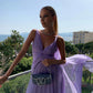 Lilac V-neck simple elegant chiffon long prom dress party dress evening gown nv2330