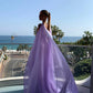 Lilac V-neck simple elegant chiffon long prom dress party dress evening gown nv2330