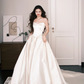 Ivory Strapless Sweetheart Satin Ball Gown Wedding Dress  NV7234