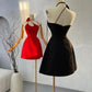 Black/Red Simple Fashion Tie Ribbon Short Homecoming Dress Holiday/Birthday Party Dress nv3096