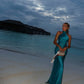 Blue Fashion Halter Neck Long Satin Mermaid Slim Ball Gown Evening Dress Wedding Guest Party Dress nv4801