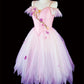 Blue floral homecoming dress short tulle fairy ball gown evening gown prom dress nv4452