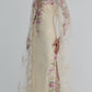 Pink gorgeous exquisite floral long tulle prom wedding dress nv5408