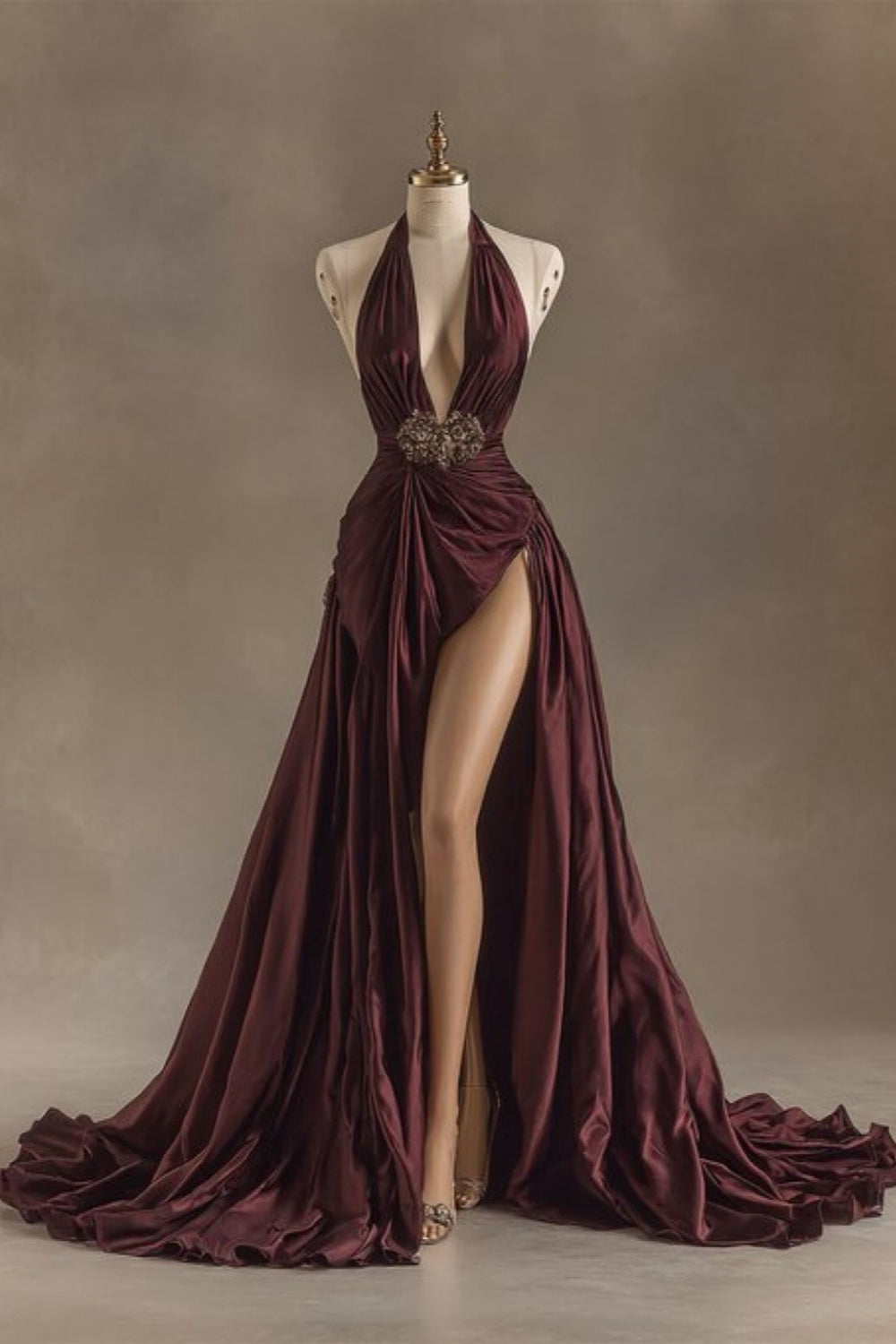 NiceVestidos-_Retro sexy long slit dress NV6040