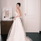 Strapless 3D Flower Tulle A Line Wedding Dress Bridal Gown  NV7201