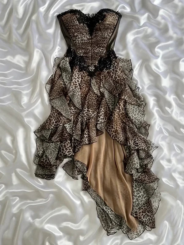 NiceVestidos--Leopard print fashion rock short/mid-length homecoming dress cocktail party dress NV5714