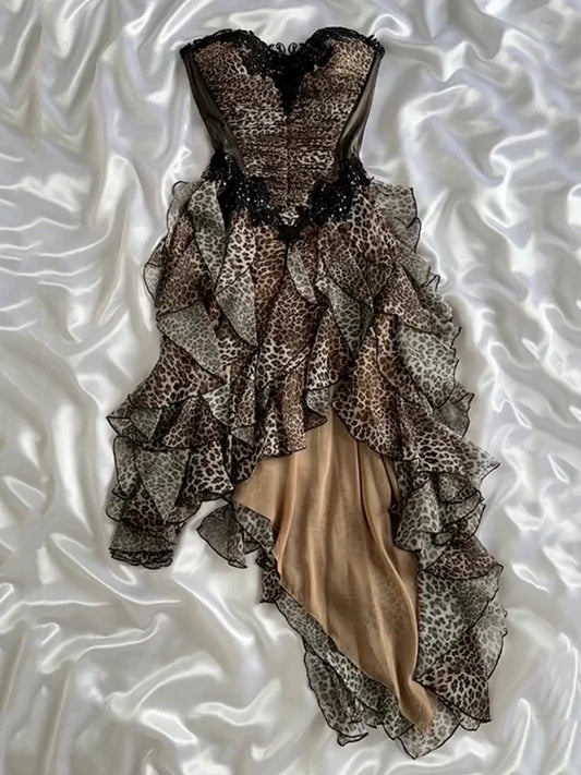 NiceVestidos--Leopard print fashion rock short/mid-length homecoming dress cocktail party dress NV5714