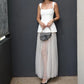 White simple elegant long tulle evening dress party dress wedding guest dress nv2899