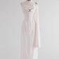 White solid color simple elegant wrapped one shoulder ribbon long ball gown prom dress evening dress party dress nv2621