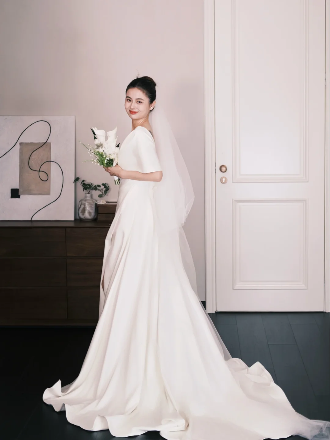 Off The Shoulder Satin Mermaid Wedding Dress High Slit Bridal Gown  NV7208