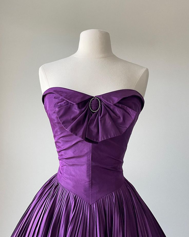 Purple Retro Sweet Midi Ball Gown Evening Dress nv2939