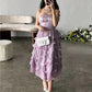 Lilac Off Shoulder Wave Tiered Mini Party Dress Birthday Outfit Evening Dress Prom Dress nv2049