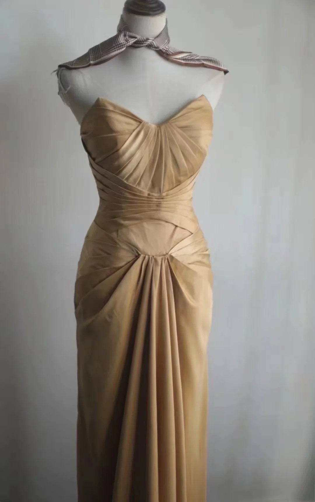 Formal long satin retro dress NV6586