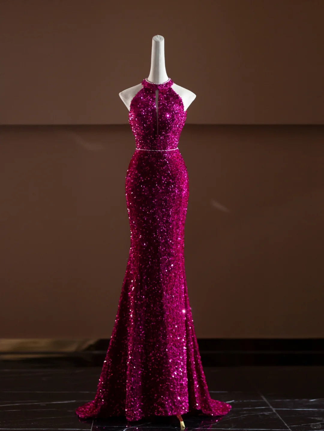 Pink Sparkling Sequined Long Prom Dress Evening Dress Party Dress nv4750
