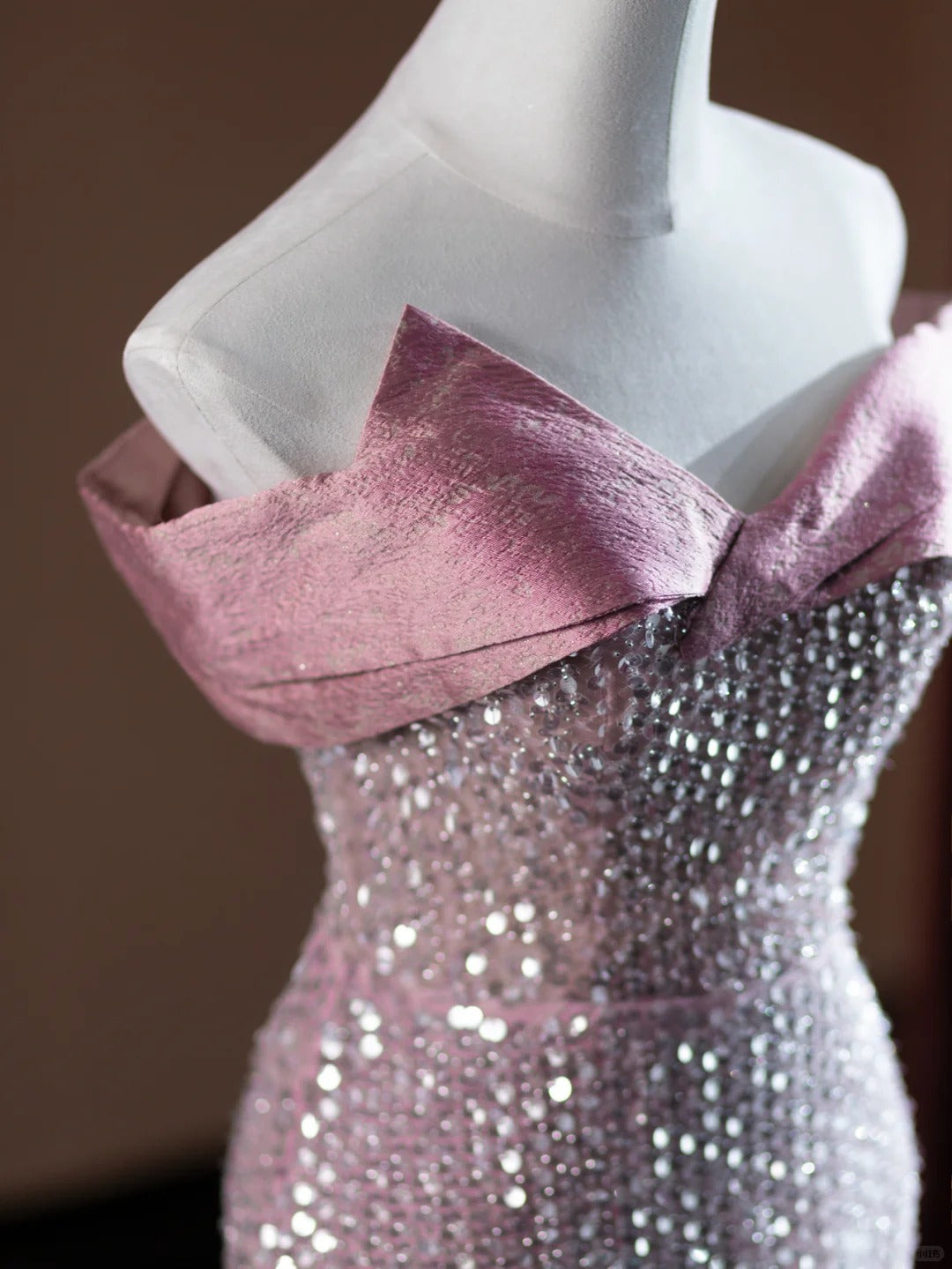 Pink Sparkling Sequined Long Mermaid Prom Dress Evening Dress Party Dress nv4751