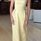 Yellow fashion strapless off-shoulder bodycon dress prom dress evening gown nv1977