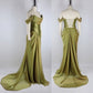 Green vintage elegant long satin ball gown evening dress party dress nv3529