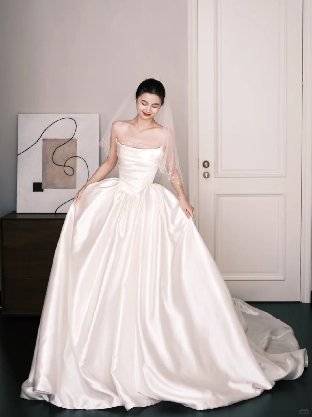 Strapless Satin A-Line Ballgown Wedding Dress Bridal Gown  NV7264